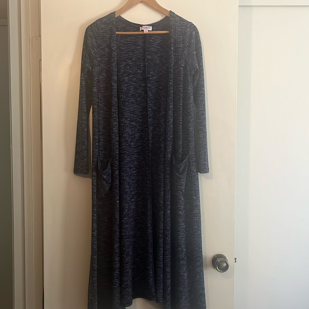 Lularoe Navy Blue Duster Maxi Cardigan, Size XS